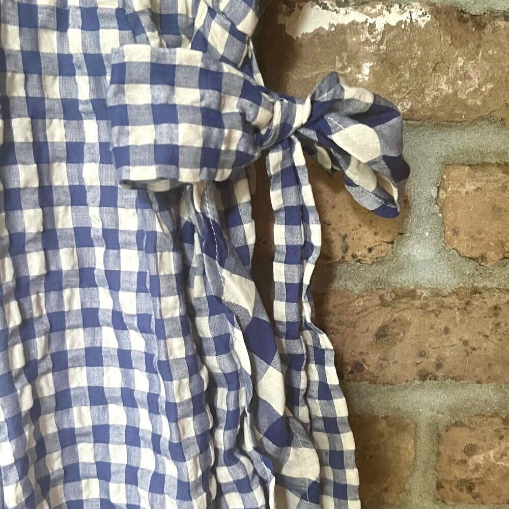 NWOT Talulah Wrap Gingham Romper Shorts Blue V Neck Short Sleeve Boho Sz Small - Picture 8 of 13